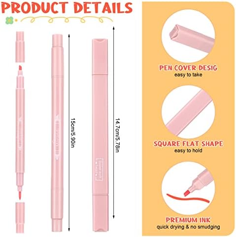 FANTESI 12 Pcs Pastel Aesthetic Highlighter, Duals Tips Highlighters No Bleed Dry Fast Marker Pen for Journal Bible Planner Notes School Office Supplies( light color)