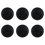 Crapyt Hidden Concealed Recessed Door Pull Handles, 304 Stainless Steel Round Flush Pocket Handles with Screws for Sliding Doors, Warehouse or Cabinet, 6 Pcs Black 2.75
