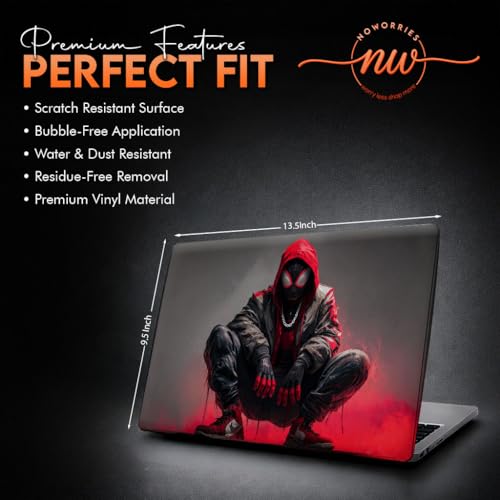 Image of NoWorries Laptop Skin for 15.6 & 14 Inch Laptop | Motivational, Superhero, Sports & Graphic Design Laptop Sticker Wrap | Premium Vinyl Laptop Cover (1Superhero, 13.5 x 9.5inches)
