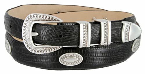 Black Mesa Italian Calfskin Genuine Leather Designer Dress Conchos Belt