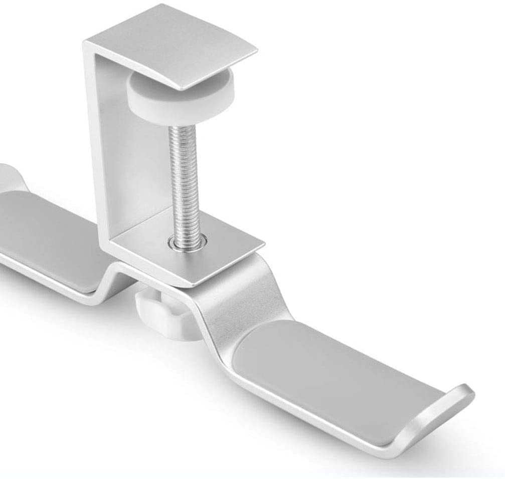 MRKU Headphone Stand Holder Headset Hook Hanger Desktop Aluminum Adjustable Clamp Mount Desk