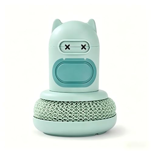 Image of Refillable Soap Dispensing Dish Brush, | Palm Grip Kitchen Scrubber, Heavy-Duty for Dishes Pots Pans Nonstick Cookware, BPA-Free Food-Safe Kitchen Cleaner (Green)