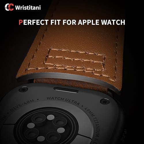 Image of Wristitani Genuine Leather Strap Compatible With Apple Watch