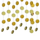 PAKET ENTHÄLT – Sie erhalten 4 Packungen goldfarbener Papier-Girlanden-Luftschlangen mit kreisförmigen Punkten, jede Schnur ist 13 Fuß/4 Meter lang, insgesamt 52 Fuß/16 Meter.