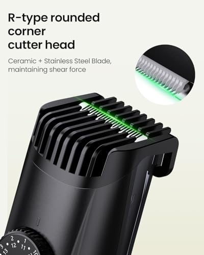 Image of Beard Trimmer for Men, 40 Length Adjustable Blade Wheel, Stainless Steel Blade for Precision Facial Hair Trimming, Waterproof Wet /Dry Beard Trimmer, LCD Display, Powerful Suction