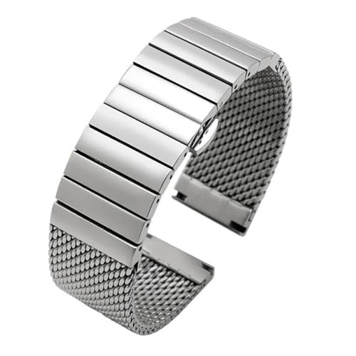 Bracelet acier de plongee pour eviter la perte de montre, tissage double snap