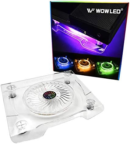 WFPOWER Upgrade USB RGB LED Cooler Cooling Fan Stand, Multi-Color LED Light Cooler Pad Stand Accessories Compatible with PS4, PS4 Slim, Xbox One X, Notebook, Laptop, Consoles