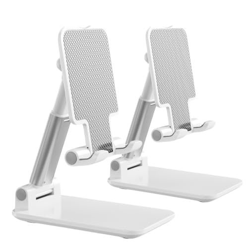 OGMAPLE 2 Pcs MT-6 Cell Phone Holder, Adjustable Angle and Height, Anti-Slip Silicone Pad, Foldable and Portable, Compatible with 4-8 Inch Devices - image 1