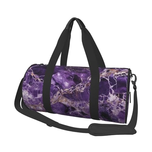 Sac de voyage fourre-tout marbré violet étanche et léger pour sport et fitness