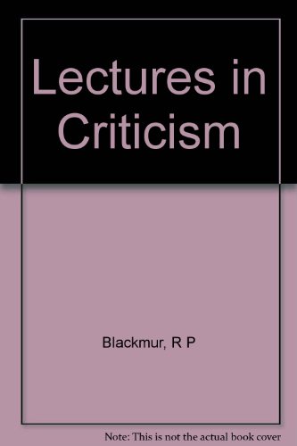 Lectures in Criticism: the Johns Hopkins Univer... B000I9O1SK Book Cover