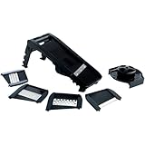 Simple d’utilisation: ses molettes permettent de régler l’épaisseur de coupe et la taille des frites et juliennes.