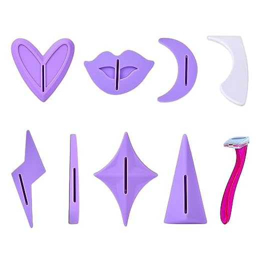 Wusteg 9Pcs Pubic Hair Shaving Stencil with Bikini Trimmer Shaver, Hair Remover Grooming Kit 7 Reusable Sexy & Charming Pubes Styling Shaver Model, Intimate Hygiene Goods for Women