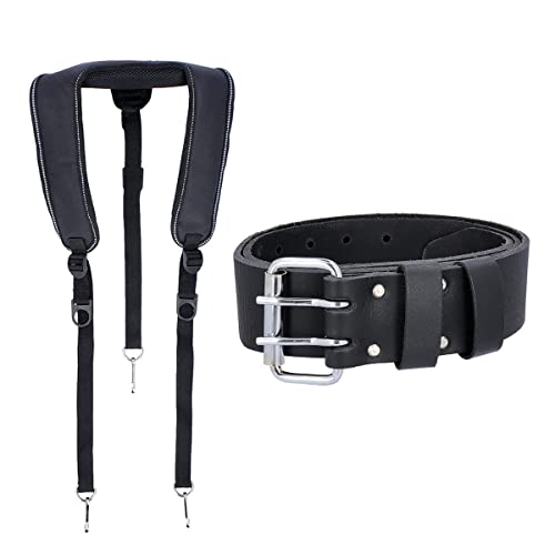 WELLCUT Cinturón de herramientas transpirable de soporte trasero súper pesado con cinturón de cuero para soporte de bolsa Cover
