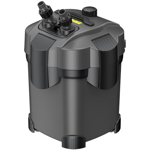 Pawfly Filtre à Cartouche, Filtre pour Aquarium 500 L/h avec Pompe à Eau Réglable, Éponge et Anneaux Céramiques, Externe Ultra-Silencieux pour Bassins de 50 à 170 Litres