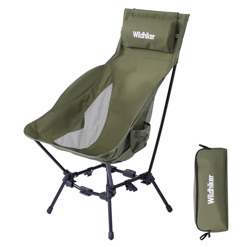 10 Best Folding Chair for Music Festival: Top Lightweight and Portable Picks 7 Wildhiker Portable High Back Folding Camping Chairs – Compact with Dual Sitting Modes, Pillow, Arm Pads and Side Pockets – Lightweight Chair for Motorcycle, RV, Festival, Travel – Green