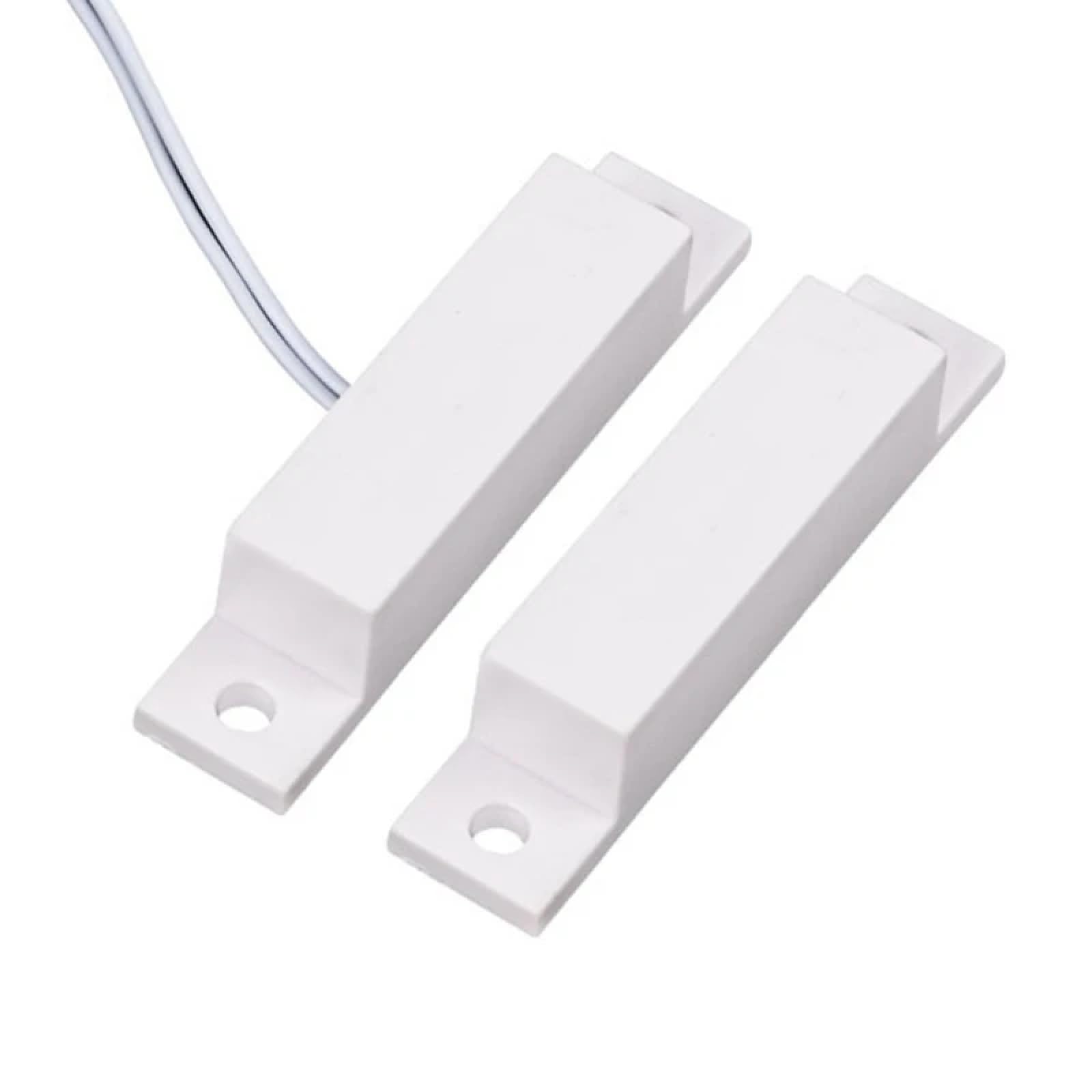 Sensore di contatto magnetico per porte e finestre, lunghezza 64 mm, interruttore NO/NC, interruttore di sicurezza bianco con cavo (normalmente chiuso)
