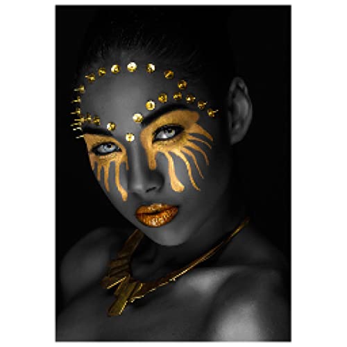 Peinture sur toile pour mur vide tableau femme africaine décoration salon scandinave