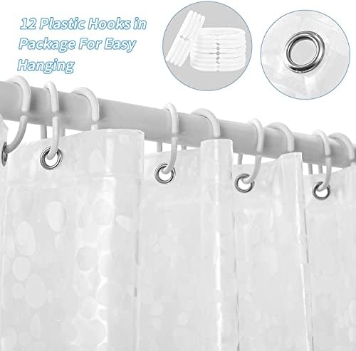 ROSNONG 71 x 71 InchesShower Curtains Bottom Plus Weighted Shower Curtains Resistance rot Three Magnets on The Bottom Waterproof Shower Curtain With Twelve Plastic Hooks