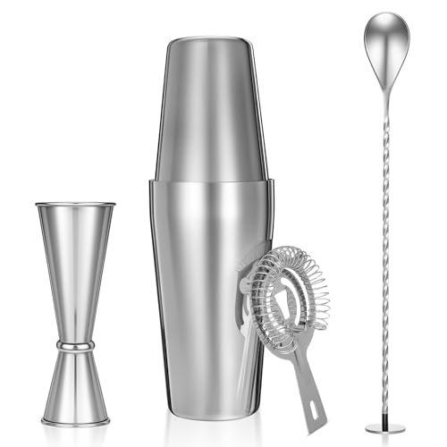 Professional Cocktail Shaker, Professional 5-Piece Bartender Kit with Boston Shaker, Hawthorne...