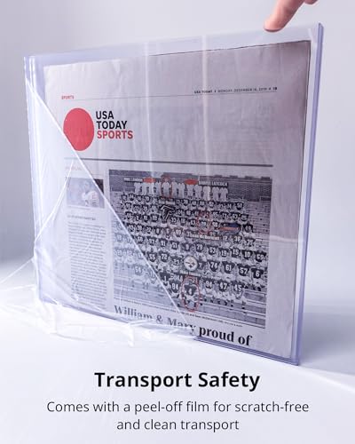 LEEFLIT Newspaper Toploader Holder - 7mm Thick Hard Plastic Top Loaders, 13 x 11, 5 Count