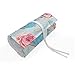 ABAKUHAUS Jahrgang Mäppchen Rollenhalter, Blumen-Rosen-Teekanne, langlebig und tragbar Segeltuch Stiftablage Organizer, 72 Schlaufen, Baby Blue und Blassrosa