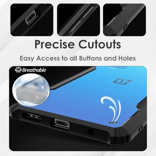 Image of JANAK RAJ Shockproof Bumper - Crystal Clear Transparent Back Case Cover Compatible with Oppo F15 / A91 / Reno 3 | Minimalist PC+TPU 360 Protection Tough Rugged Design - Black