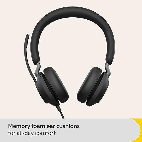 Jabra Evolve2 40 SE – Kablolu stereo kulaklık, gürültü azaltma ve 3 mikrofon teknolojisi – USB-A kablosu – MS Teams sertifikalı, diğer platformlarla da uyumludur – siyah - Görsel 6