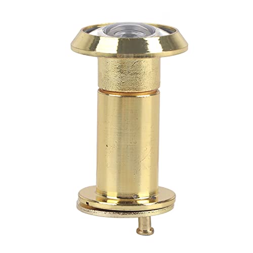 Mirilla Puerta 16 mm, Orificio Seguridad Vista Ancha 200 Grados Lente Resina Aleación Cubierta Giratoria Privacidad Resistente 1-3/8 2-3/8 Pulgadas Grosor Hogar Oficina Hotel(Oro)