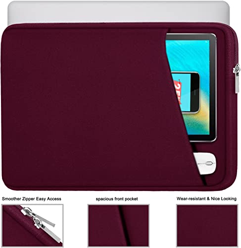 Image of Laptop Sleeve Case 14 inch, Durable Carrying Bag Shockproof Protective Case Cover, Handbags Briefcase Laptop Bag Compatible with 14 inch MacBook Air /Pro HP Asus Lenovo Notebook Computer, Wine Red