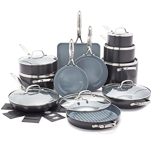 GreenPan Valencia Pro Hard Anodized Healthy Ceramic Nonstick 22 Piece ...