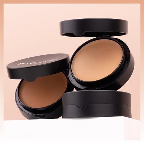 Image of Note Cosmetique Luminous Silk Compact Powder - Medium Buildable Coverage - Weightless Setting Powder Foundation - 06 Dark Honey - 0.4 oz