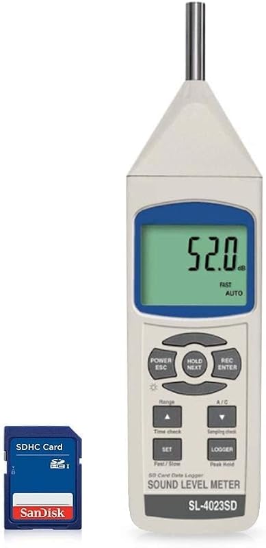 Class 1 Sound Level Meter (Range: 30 to 130 dB)/Professional Decibel Meter/Decibel Meter Sound Level Reader/Noise Level Meter for Classroom Auditoriums, Vehicle Noise Testing | Model:SL-4033SD