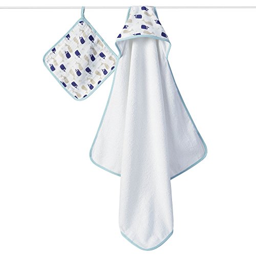 aden + anais Classic Hooded Towel Set High Seas/Whales One Size