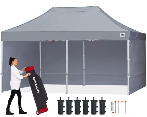 Image of ABCCANOPY Commercial Pop Up Canopy Tent with Sidewalls 10X20,Gray