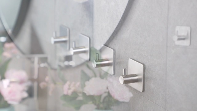 Menz SET 6 ganci adesivi acciaio inox - appendi porta asciugamani in