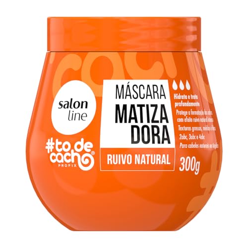 Salon Line, Máscara Matizadora, #TodeCacho, Ruivo Natural, Vegano - Para Cabelos Ondulados, Cacheados e Crespos, 300 g