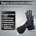 Generic Glamtron Medieval Renaissance Gloves Pure Lambskin Leather Cosplay Gauntlet Gloves Long Arm Cuff (Small), Black