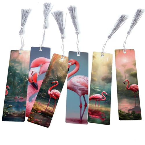Marque-pages flamant rose (6 pièces) : le cadeau coloré parfait pour amoureux des livres