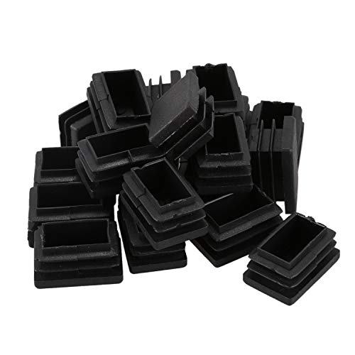 Rinteea 20 tapas rectangulares de plástico de 30 mm x 20 mm para tubo roscado