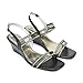 ESSEX GLAM Womens Diamante Double Strap Wedge Heel Sandal Ladies Buckle Strap Bridesmaid Party Black Synthetic Leather Shoes Size 5