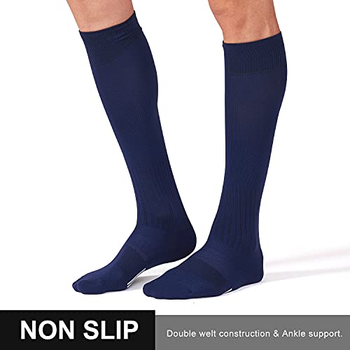 Fitrell 2/3 Pack Soccer Socks For Youth Kids Adult Baseball Softball Football Socks For Men Women Boys Girls,Navy,Small #TOP3