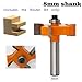 1piece T Type Bearing Milling Cutter, Industrial Grade Woodworking Rabbeting Router Bit with 8mm Shank(8x6mm)