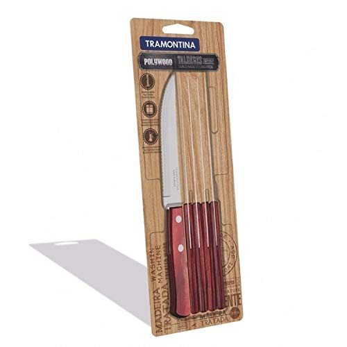 Miniatura 6 de Tramontina Juego De Cuchillos Para Carne Polywood Rojo 6 Piezas