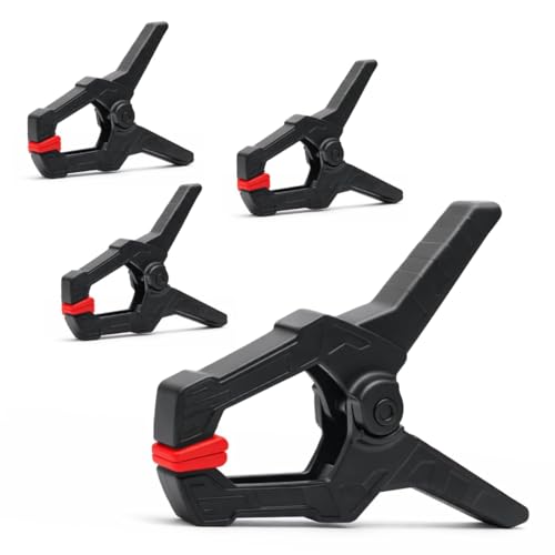 Image of JPT 3.5-Inch Heavy Duty Spring Clamp (PACK OF 4) | 45mm Clamping Capacity, High-Tension Steel Spring | One-Hand Quick Grip, Non-Slip Pads | Woodworking, Carpentry & DIY Clamp