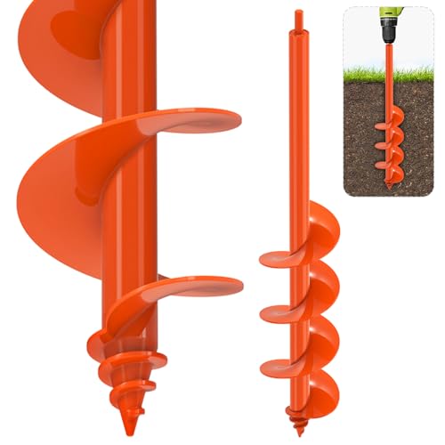 SELEWARE Auger Drill Bit for Planting 4"x24" Drill Auger for 3/8" Hex Drive