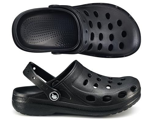 ESTRO Gartenschuhe Kinder Clogs Jungen - Gummischuhe Clogs Kinder Gartenclogs Mädchen A03 (Schwarz 34 EU)