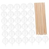 JEWEDECO 100個トリュフカップ 花束用チョコレートボール 固定ベース付き スティック付き おしゃれで実用的な包装材料