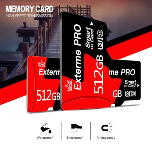 Image of 512GB Micro SD Card 512GB Memory Card with SD Adapter Micro SD Memory Cards Mini SD Card for Camera Class 10 High Speed TF Card for Drone,GOPRO