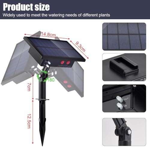 Bild 6 - Solar bewässerungssystem, 10M automatische bewässerung hochbeet tröpfchenbewässerung, selbstbewässerungssystem mit Timer im garten, balkon, topfpflanzen, zimmerpflanzen, balkonpflanzen