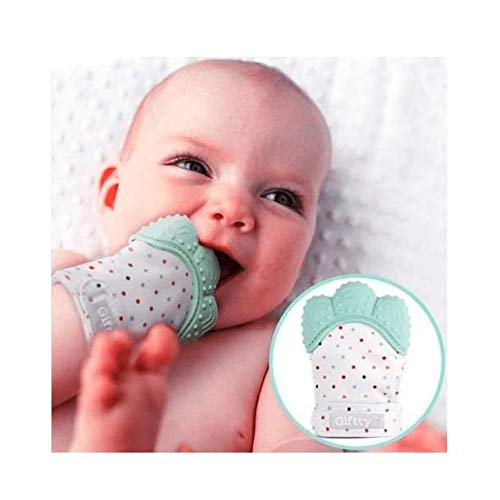 Luva Mordedor Pinguim Verde Girotondo Baby, Girotondo Baby, Azul/Verde/Branco/Preto